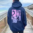 Voleibol Chica Es Jóvenes Chicas Jugadora Women Oversized Hoodie Back Print Navy Blue