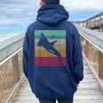 Whale Orca Retro Hombres Es Novedadintage Women Oversized Hoodie Back Print Navy Blue