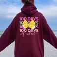 100 Days Of School Costume Toddler 100 Days Of School Girls Women Oversized Hoodie Back Print Maroon