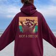 Adopt A Street Cat Oversized Hoodie - Animal Art Back Print Maroon
