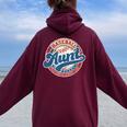 Baseball Aunt Retro Family Matching Game Day Cute Vintage Women Oversized Hoodie Back Print Maroon