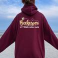 Beekeeper If I Run You Run Cute Honey Bee And Kids Women Oversized Hoodie Back Print Maroon