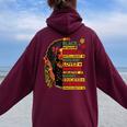 I Am Black History African Black History Month Girls Women Oversized Hoodie Back Print Maroon