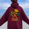 Black History Queen Black History Month African Womens Women Oversized Hoodie Back Print Maroon