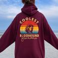 Bloodhound Coolest Grandma For Bloodhound Mom Women Oversized Hoodie Back Print Maroon