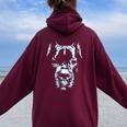 Cane Corso Mastín Italiano Cabeza De Perro Cuello Women Oversized Hoodie Back Print Maroon