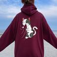 Cat Lovers Kitty Dueño Niñas Niños Es Women Oversized Hoodie Back Print Maroon