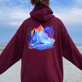 Conception De Paysage De Randonnée Montagne Arc-En-Ciel Sweat à capuche oversize pour femme avec imprimé dans le dos Maroon