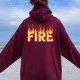 Costume De Flamme De Feu Pour Adulte Enfant Homme Et Sweat à capuche oversize pour femme avec imprimé dans le dos Maroon