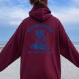 Cowboy Raccoon Meme Women's Oversized Hoodie - Fun Back Print Maroon