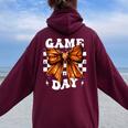 Cute Coquette Basketball Game Day Basketball Lovers Women Women Oversized Hoodie Back Print Maroon