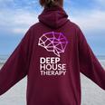 Deep House Therapy House Musique House Tech House Dj Edm Sweat à capuche oversize pour femme avec imprimé dans le dos Maroon
