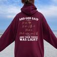 Dios Dijo Y Luego Había Luz Maxwell Ecuación Matemáticas Geek Cuello Women Oversized Hoodie Back Print Maroon