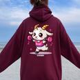 Dulce Cabra Entrenamiento Fresco Diseño Fitness Gimnasio Entrenamiento Women Oversized Hoodie Back Print Maroon
