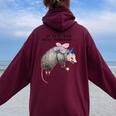 Fairy Godpossum Raccoon Women's Oversized Hoodie - Back Print Fun Maroon