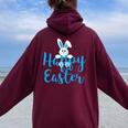 Felices Pascuas Es Niños Conejito De Pascua Women Oversized Hoodie Back Print Maroon