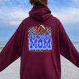 Flag Football Mom Mother's Day Football Team Mom For Women Women Oversized Hoodie Back Print Maroon