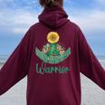 Glucógeno Enfermedad De Almacenamiento Conciencia Girasol Cuello Women Oversized Hoodie Back Print Maroon