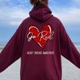 Go Red For Heart Disease Awareness Month Leopard Women Oversized Hoodie Back Print Maroon