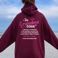 The Grandma Code Grammy Nana Grandma Grandmother Rules 'S Classic Fit Black Short Sleeve Cotton Blend Small Women Oversized Hoodie Back Print Maroon