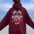 Grandma Of The Fast One First Birthday Racing Car Family Women Oversized Hoodie Back Print Maroon