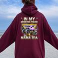 Groovy In My Monster Truck Mama Era Monster Truck Mom Women Women Oversized Hoodie Back Print Maroon