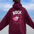 Guitarra Eléctrica Para Niñas Y Es Women Oversized Hoodie Back Print Maroon