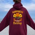 Happiness Is Being A Bubby Cute Women Oversized Hoodie Back Print Maroon
