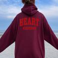 Heart Breaker Happy Valentine's Day Retro Women Women Oversized Hoodie Back Print Maroon