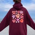 Heart Valentines Day Love Special Education Students Teacher Women Oversized Hoodie Back Print Maroon