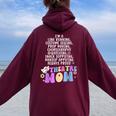 I'm A Theatre Mom Theatre Actor Mom Theatre Actress Mom Women Oversized Hoodie Back Print Maroon