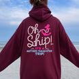 It's A Mother Daughter Trip Cruise Mother Daughter Cruise Women Oversized Hoodie Back Print Maroon