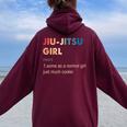Jiu-Jitsu Girl Definition Jiu-Jitsu Regalo Para Niñas Women Oversized Hoodie Back Print Maroon