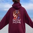 Just A Girl Who Loves Books Libros Women Oversized Hoodie Back Print Maroon