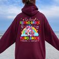 Look Out Third Grade Here I Come Unicorn Last Day Of School Women Oversized Hoodie Back Print Maroon