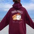 Mama Makes The Dough Sour Dough Bread Homemade Mom Women Oversized Hoodie Back Print Maroon Mama Makes The Dough Sour Dough Bread Homemade Mom Women Oversized Hoodie Back Print Maroon