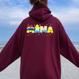 Mama Mom And Dad Birthday Princess Girl Family Matching Women Oversized Hoodie Back Print Maroon