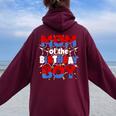 Mom And Dad Of The Birthday Boy Family Party Decorations Women Oversized Hoodie Back Print Maroon