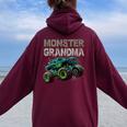 Monster Truck Grandma Family Matching Monster Truck Lovers Women Oversized Hoodie Back Print Maroon