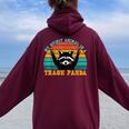 My Spirit Animal Raccoon Hoodie – Oversized Back Print for Women Maroon