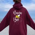 Nana Of The Bee Day Girl Hive Family Matching Birthday Sweet Women Oversized Hoodie Back Print Maroon