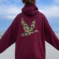 Pink Camo Duck Hunting Old School Camouflage Hunters Women Oversized Hoodie Back Print Maroon