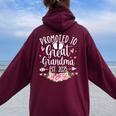 Promoted To Great Grandma Est 2025 First Time New Grandma Women Oversized Hoodie Back Print Maroon