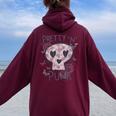 Punk-Rock 'N' Roll Música Bonita En Punk Es Damas Niños Women Oversized Hoodie Back Print Maroon