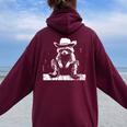Raccoon Cowboy Hoodie | Casual Western Style for Adults & Kids Maroon