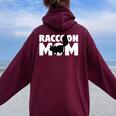 Raccoon Lover Oversized Hoodie for Mom | Animal Back Print Tee Maroon