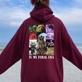 Raccoon Meme Hoodie for Women | Oversized & Quirky Style | Fun Back Print Maroon