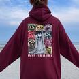 Raccoon Meme Hoodie - Oversized Unisex Style | Fun Back Print Maroon