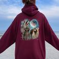 Raccoon Moon Hoodie - Unisex Oversized Back Print for All Ages Maroon