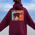 Raccoon Oversized Hoodie for Raccoon Lover Introverts - Unisex Maroon